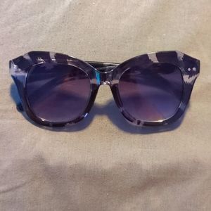 Women's black and clear animal print sunglasses